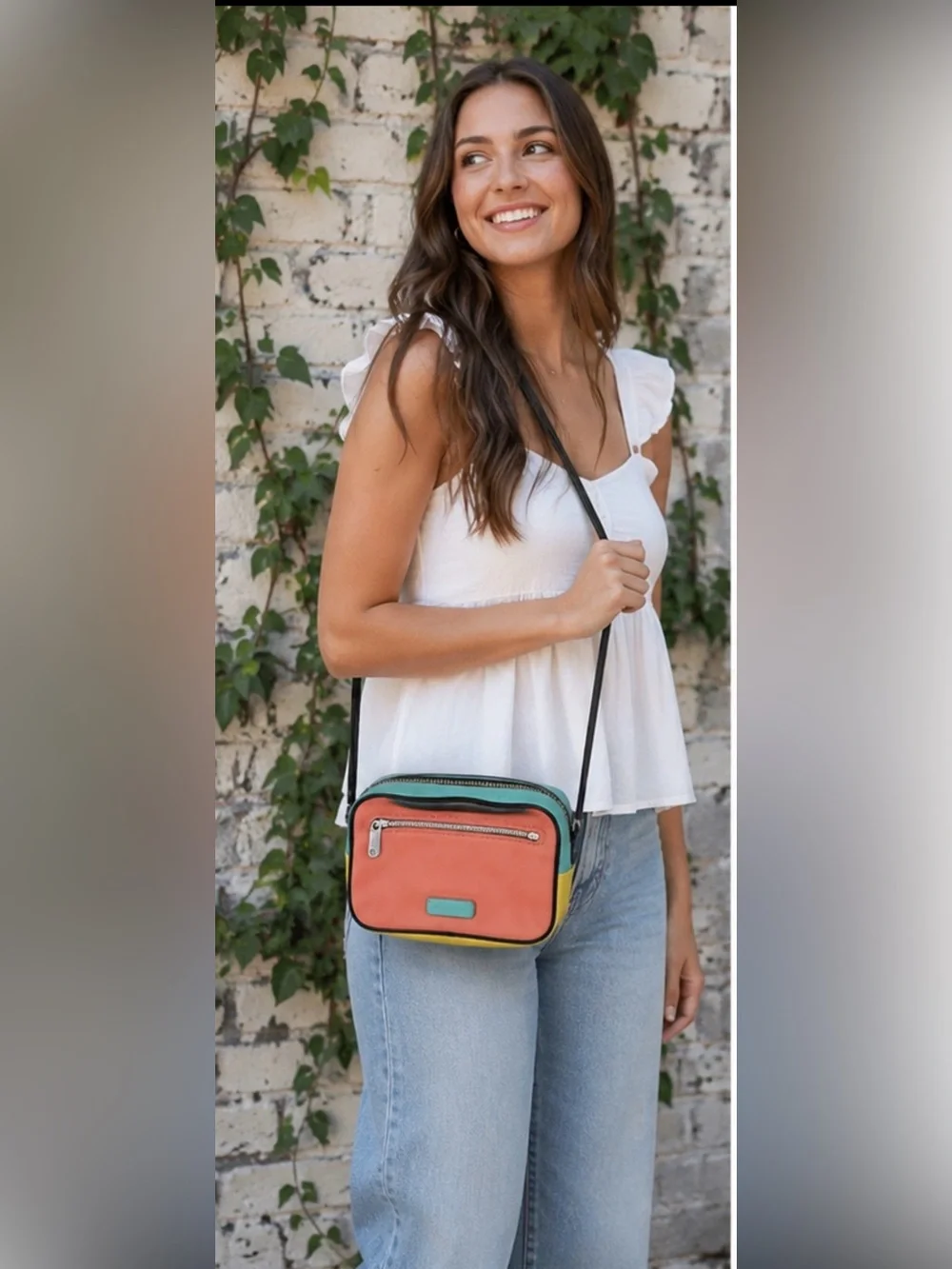 Marc by Marc Jacobs Colorblock Crossbody Bag - Coral, Teal & Yellow